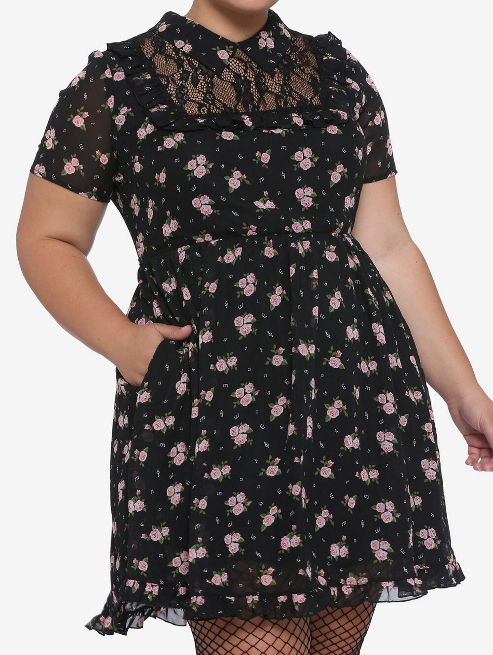 Hot Topic | Notes & Roses Lace Collar Dress Plus Size